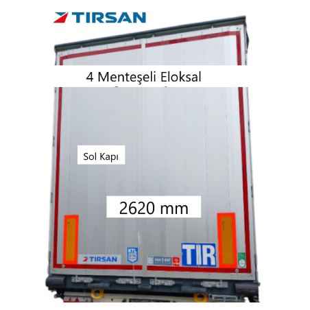 Tırsan Dorse Arka Kapı Alüminyum Sol 4 Menteşeli 2620 mm Eloksal - AK14491