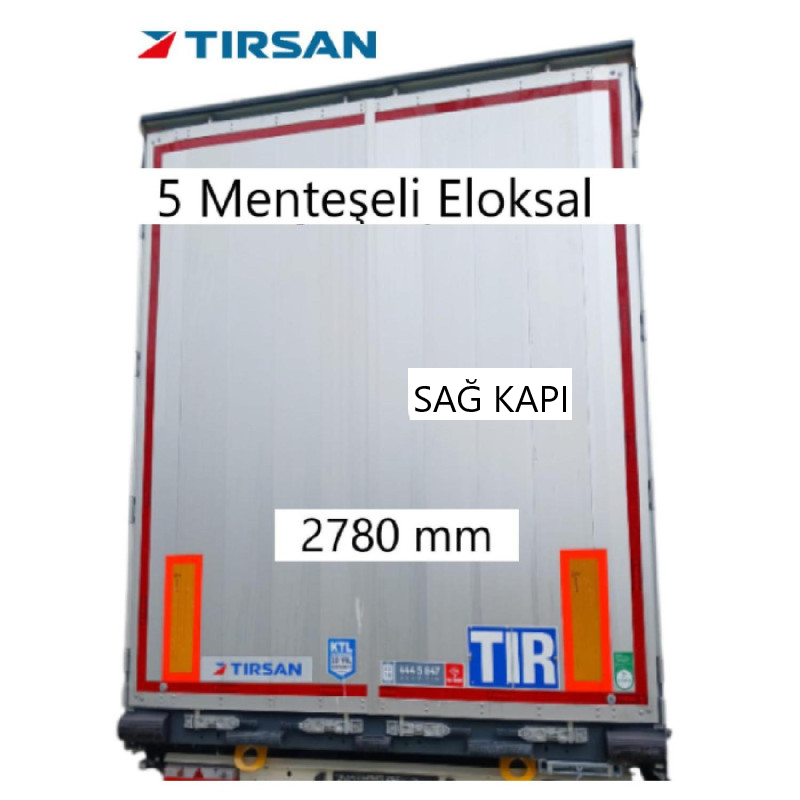 Tırsan Dorse Arka Kapı Alüminyum Sağ 5 Menteşeli 2780 mm Eloksal -AK14005