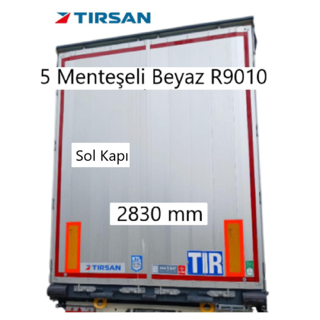 Tırsan Dorse Arka Kapı Alüminyum Sol 5 Menteşeli 2830 mm Ral 9010 -AK13791
