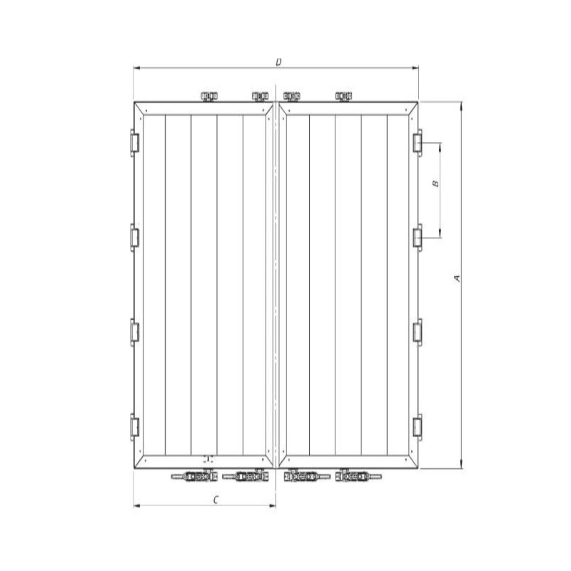 Dorse Arka Kapı Alümınyum Sağ-Sol 4 Menteşeli 2700 mm -TM-AK-2700-2550