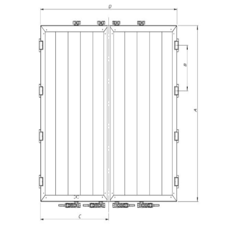 Dorse Arka Kapı Alümınyum Sağ-Sol 4 Menteşeli 2700 mm -TM-AK-2700-2550