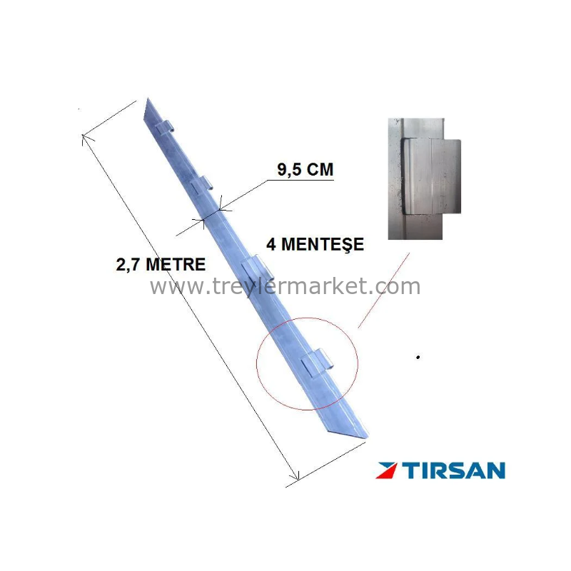 Tırsan Panel Dorse Arka Kapı Sol Profil 4 Menteşeli  GG05426