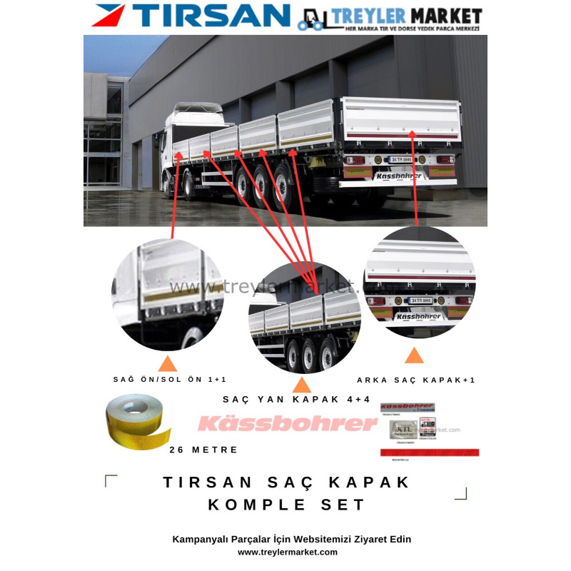 Tırsan Saç Kapak Takım Komple (11 Kapak)