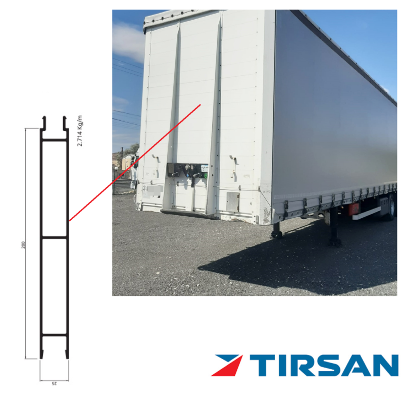 Tırsan Ön Panel Aluminyum Profil  2170 MM  -PR04869