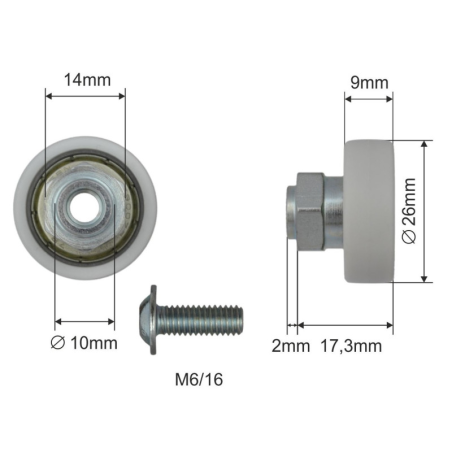 Dorse Üst Çatı Rulman Çap 26 mm  SCHMITZ