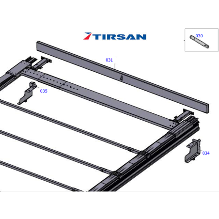 TIRSAN Kapı Üst Profil Komple  50 50MM.Kalk. 031 Nolu