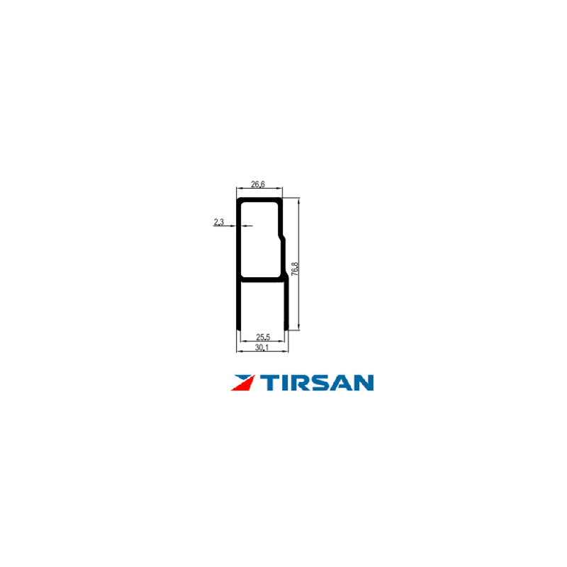 TIRSAN Alüminyum Kapak Kilit Profil Sol Yeni Model