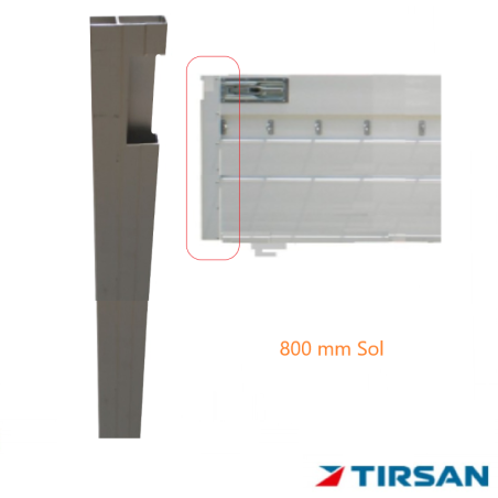 TIRSAN Alüminyum Kapak Kilit Profil Sol 800 mm