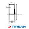 TIRSAN Alüminyum Kapak Kilit Profil Sol 800 mm
