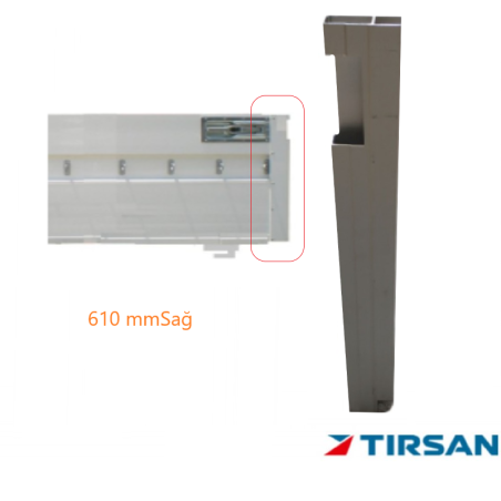 TIRSAN Alüminyum Kapak Kilit Profil Sağ 610 mm