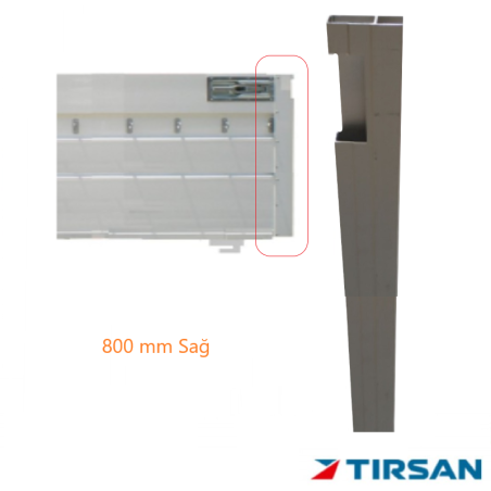 Tırsan Alüminyum Kapak Kilit Profil Sağ 800 mm -KG00458
