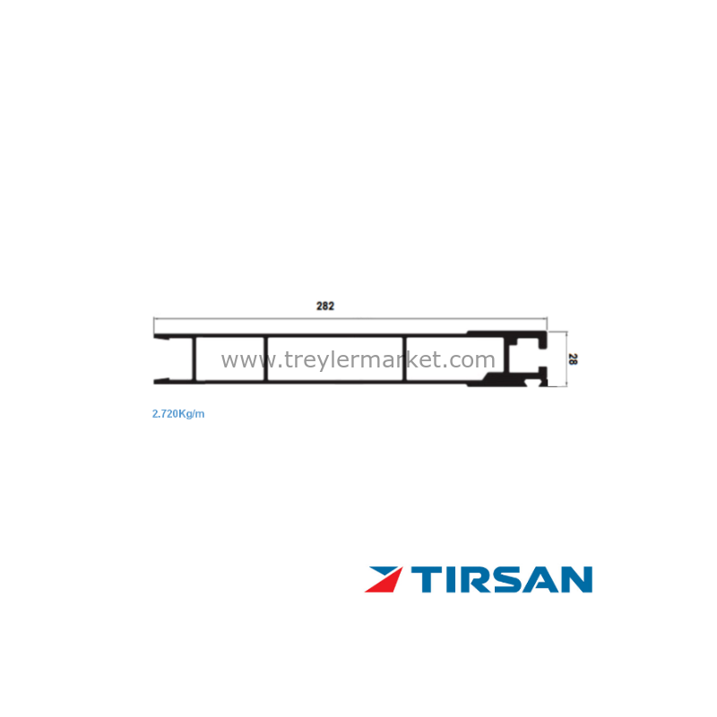 TIRSAN Alüminyum 5 Kapaklı Profil Eski Model