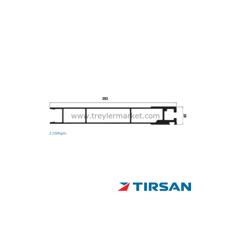 TIRSAN Alüminyum 4 Kapaklı Profil Eski Model