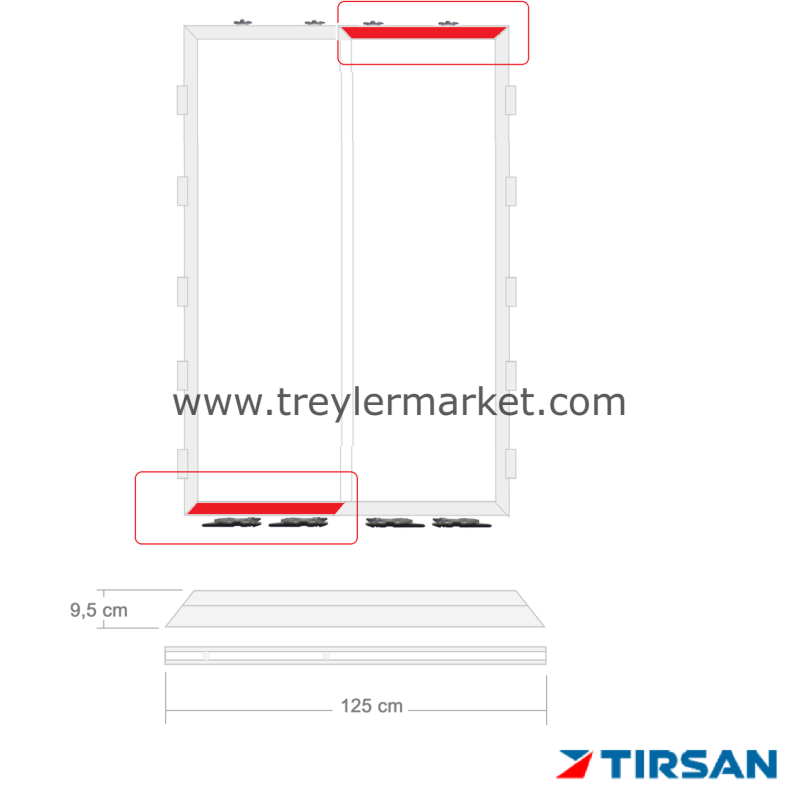 Tırsan Panel Kapı Alt Sol - Üst Sağ Profili Elx. -AK09202
