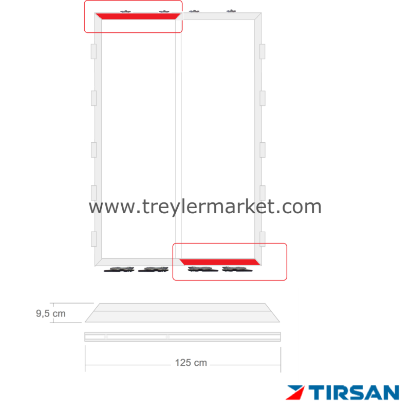 Tırsan Panel Kapı Alt Sağ-Üst Sol Profili Elx -AK09205
