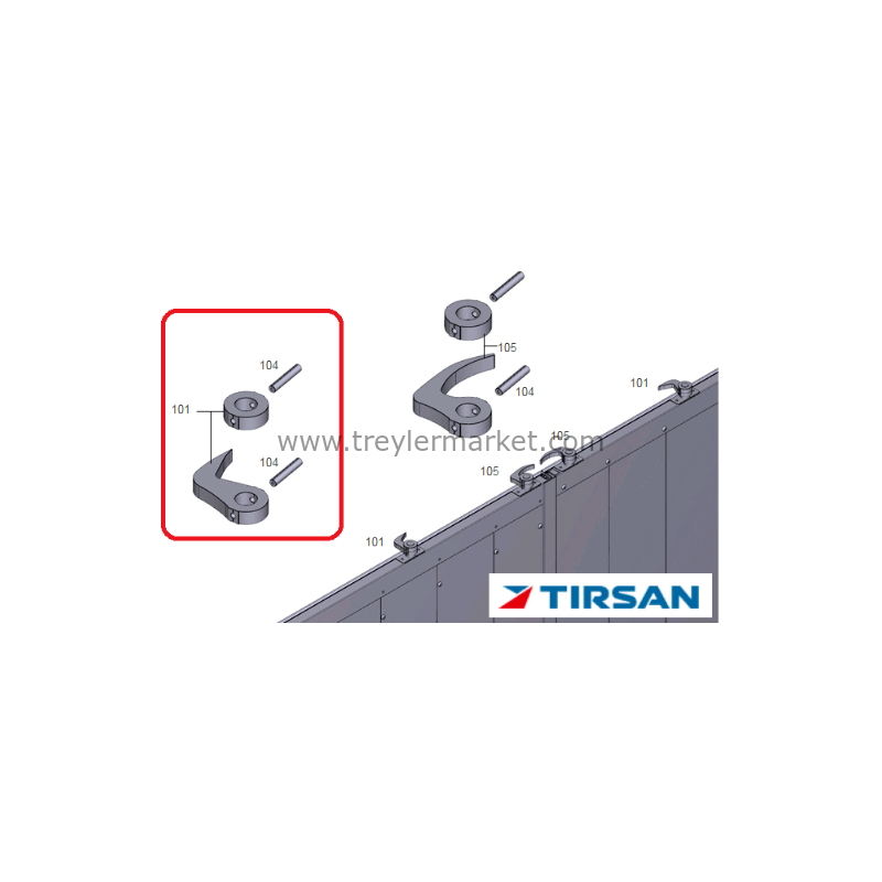 Tırsan Arka Kapı Üst Büyük Kilit Sol  -KI00123