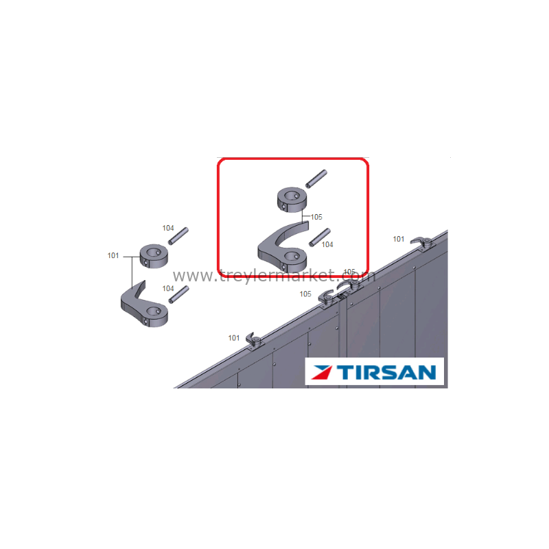 Tırsan Arka Kapı Üst Büyük Kilit Sağ  -KI00122