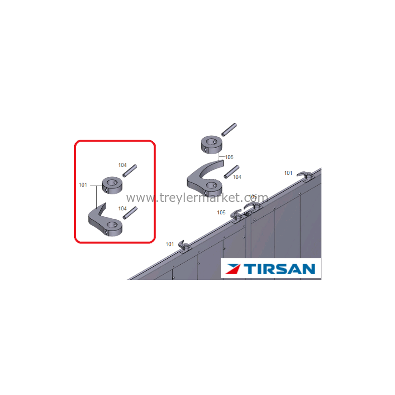 Tırsan Arka Kapı Üst Büyük Kilit Komplesi Sol -KI00267