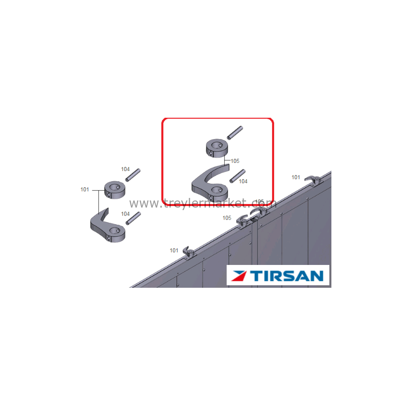 Tırsan Arka Kapı Üst Büyük Kilit Komplesi Sağ -KI00266