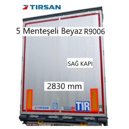 Tırsan Dorse Arka Kapı Alüminyum Sağ 5 Menteşeli 2830 mm Ral 9006 - AK13790