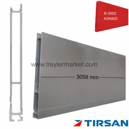 Tırsan Aluminyum Alt Eski Model Profil (039) 3080 mm Kırmızı - AT-PR04811