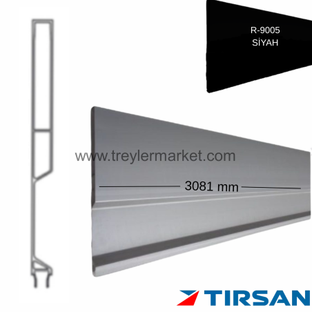 Tırsan Alüminyum Üst Profil 3081 (036) Siyah 2.Kalite -AT-PR02322