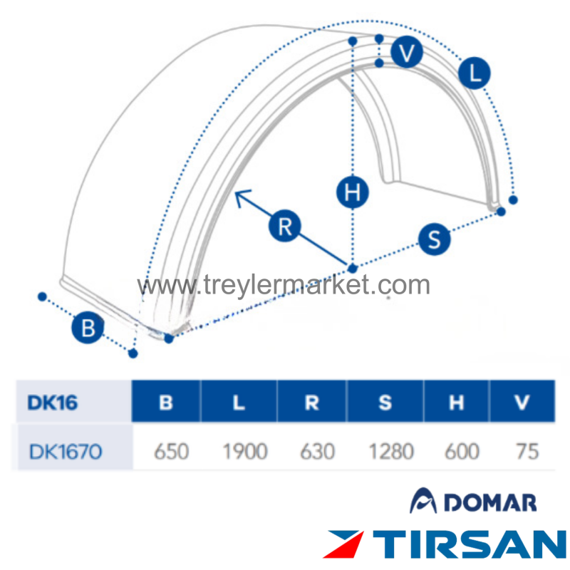 Tırsan Domar Dorse Çamurluk Yarım-CA00094