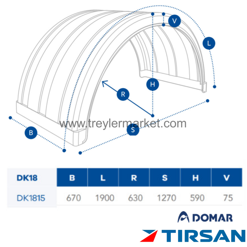 Çamurluk Çift Teker  TIRSAN  DOMAR DK1815
