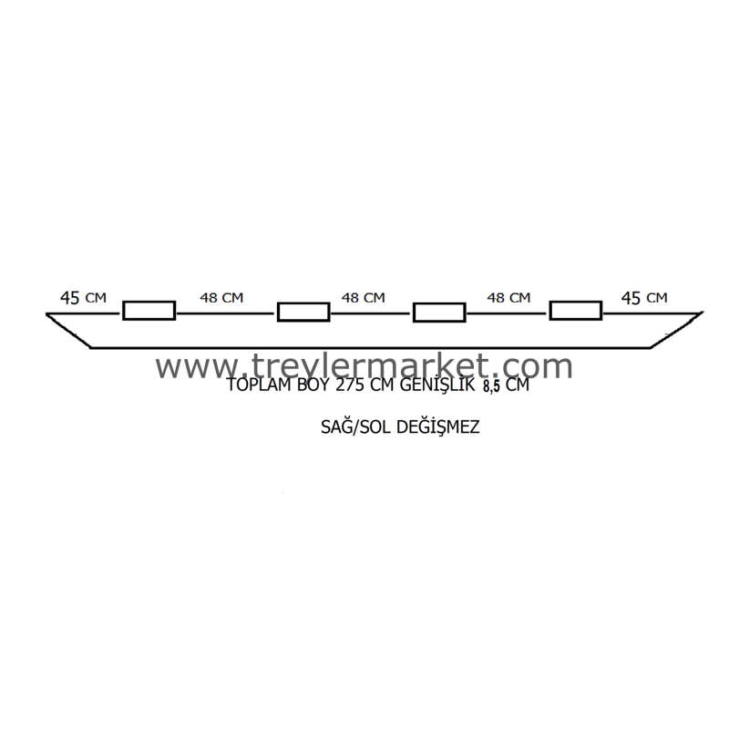 Bordoor Koluman Dorse Arka Kapı Sağ-Sol Profil 4 Menteşeli 8 cm -BR-AK09599/1