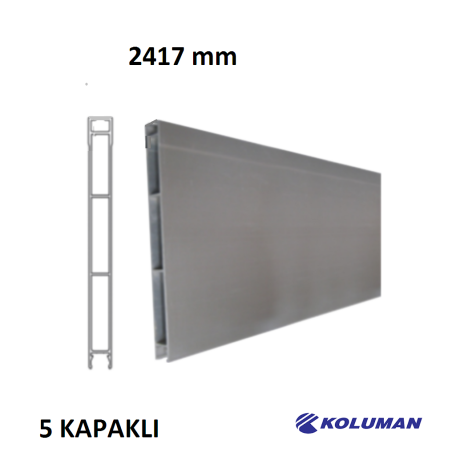 KOLUMAN Alüminyum 5 Kapaklı Profil Boy 2417 mm Üst