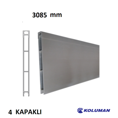 KOLUMAN Alüminyum 4 Kapaklı Profil Boy 3085 mm Üst