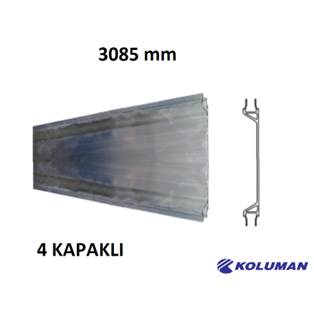KOLUMAN Alüminyum 4 Kapaklı Profil Boy 3085 mm Orta