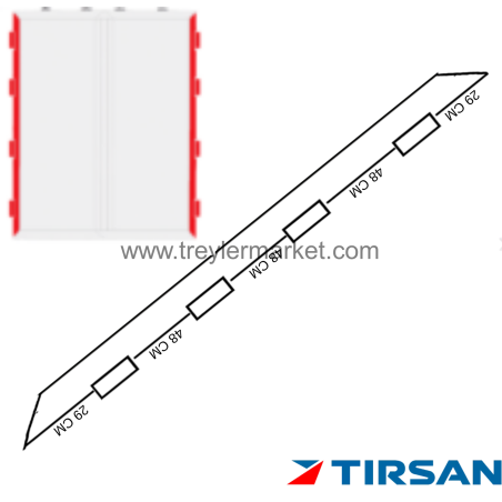 Bordoor Tırsan Dorse Arka Kapı Sağ-Sol Profil 5 Menteşeli 11 cm -BR-AK09601