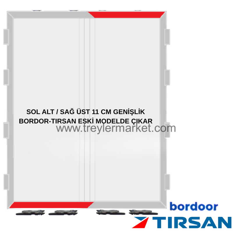 Bordoor Tırsan Arka Kapı Sağ Üst-Sol Alt Profili 11 cm -BR-3034712820
