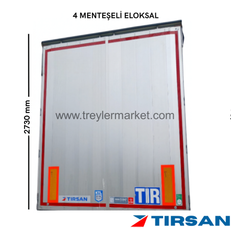 Tırsan Dorse Arka Kapı Alüminyum Sağ-Sol 4 Menteşeli 2780 mm Eloksal -AK13678
