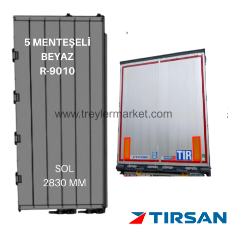 Tırsan Dorse Arka Kapı Alüminyum Sol 5 Menteşeli 2830 mm Ral 9010 -AK13791