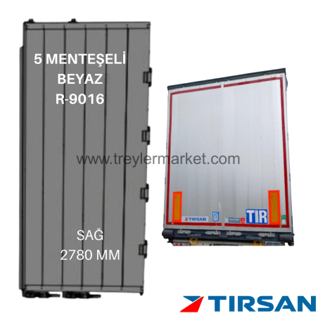 Tırsan Dorse Arka Kapı Alüminyum Sağ 5 Menteşeli 2780 mm Ral 9016 -AK13860