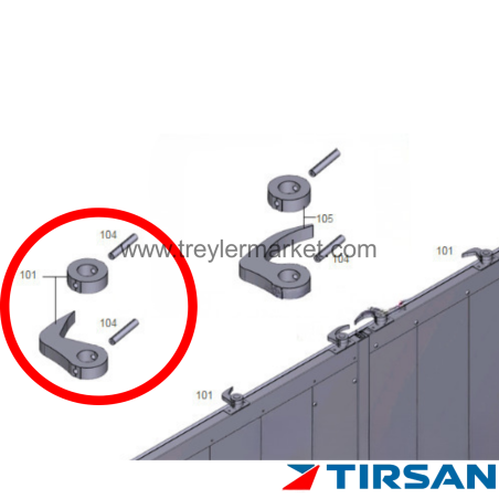 Tırsan Arka Kapı Üst Büyük Kilit Komplesi Sol -KI00267
