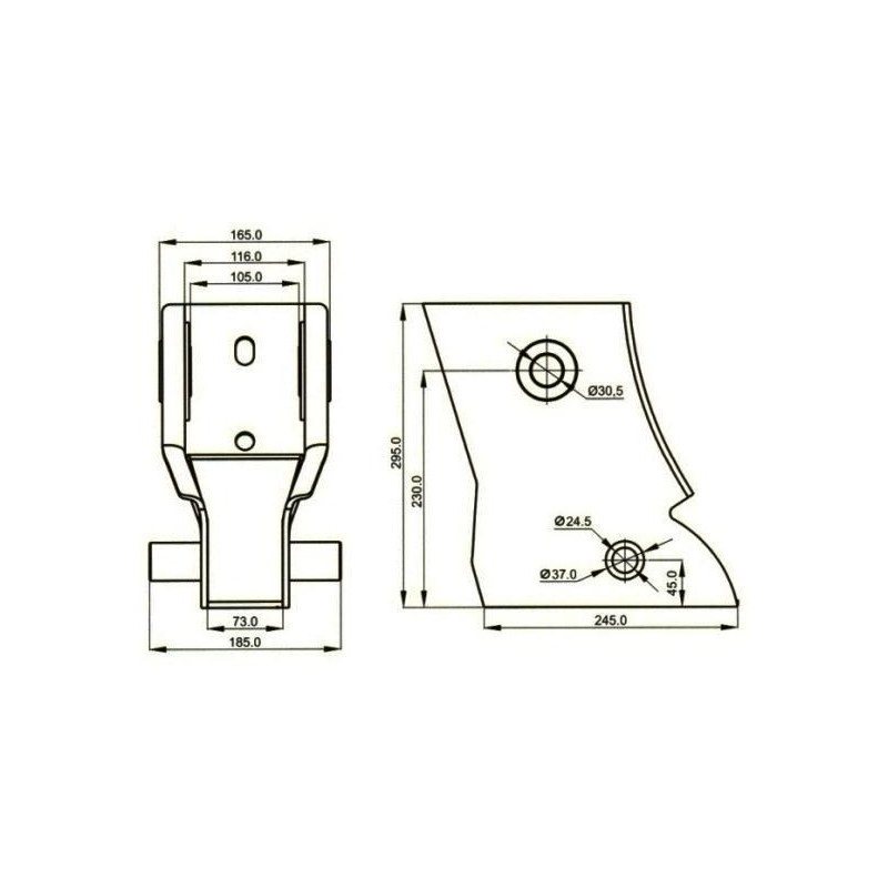 Ağır Tip Z Makas Kulak 24 Merkez Tabansız 6 mm