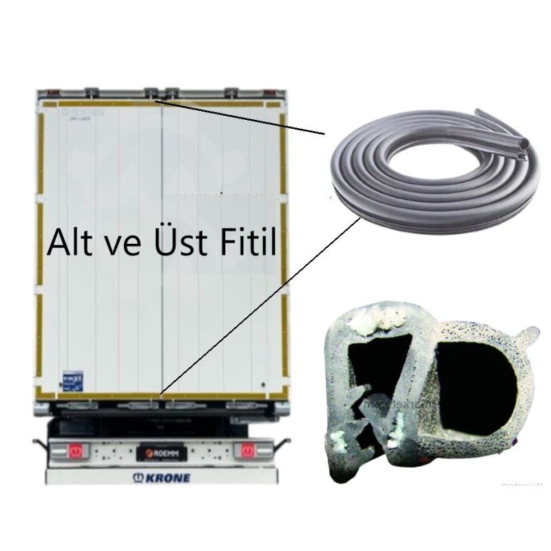 KRONE Alimünyum Arka Kapı Alt -Üst Conta Fitili 1 Metre 