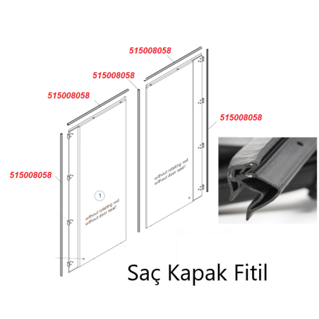 KRONE Saç Arka Kapı Yan ve Üst Conta Fitil 1 Metre