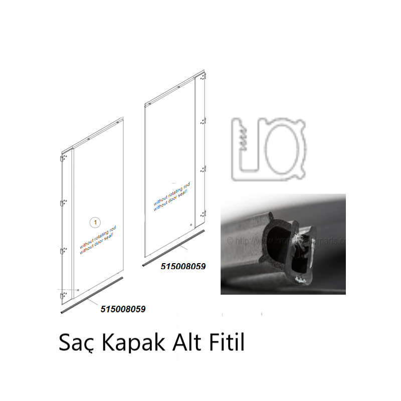 KRONE Saç Arka Kapı Alt Conta Fitil 1 Metre 