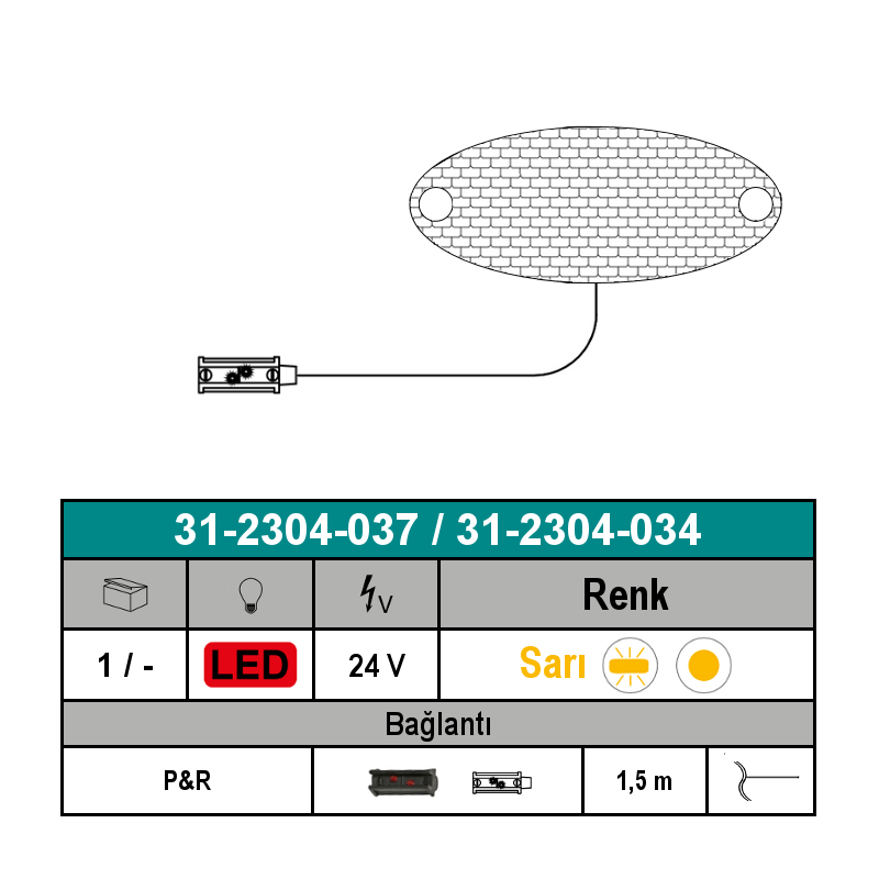 ASPÖCK FLATPOINT II LED Yan Park Lambası 1.5 Metre