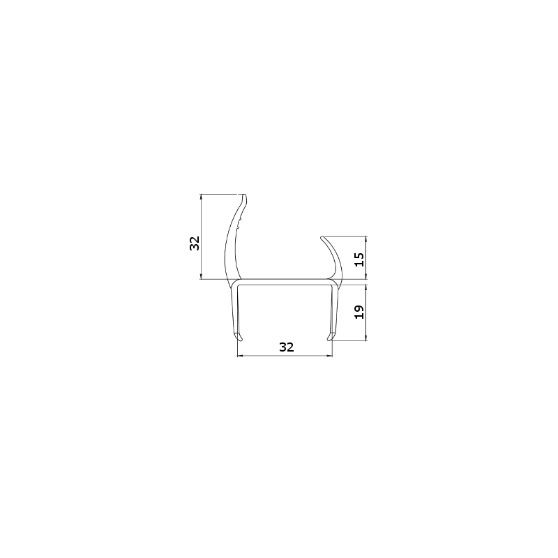 Arka Kapı Pvc Profil 32 mm 3.20 cm boy