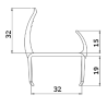 Arka Kapı Pvc Profil 32 mm 3.20 cm boy