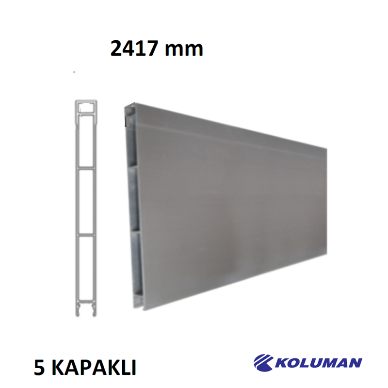 KOLUMAN Alüminyum 5 Kapaklı Profil Boy 2417 mm Üst