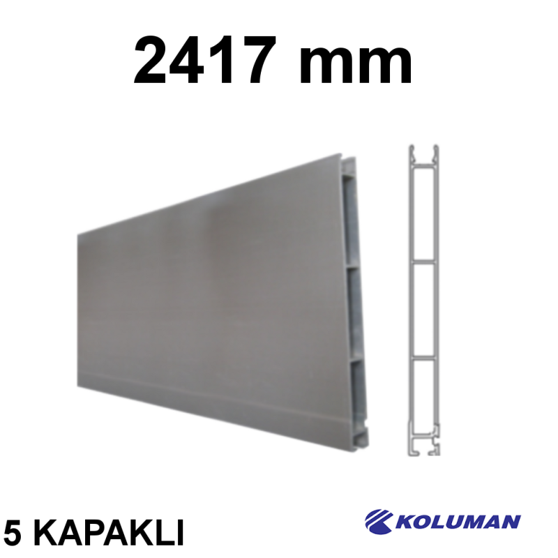KOLUMAN Alüminyum 5 Kapaklı Profil Boy 2417 mm Alt