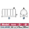 Su Tankı 60 Lt.  Treyler  Galvaniz