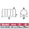 Su Tankı 35 Lt.  Treyler  Galvaniz