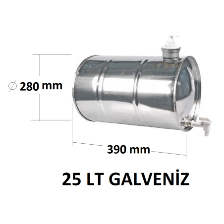 Su Tankı 25 Lt. Treyler Galvaniz